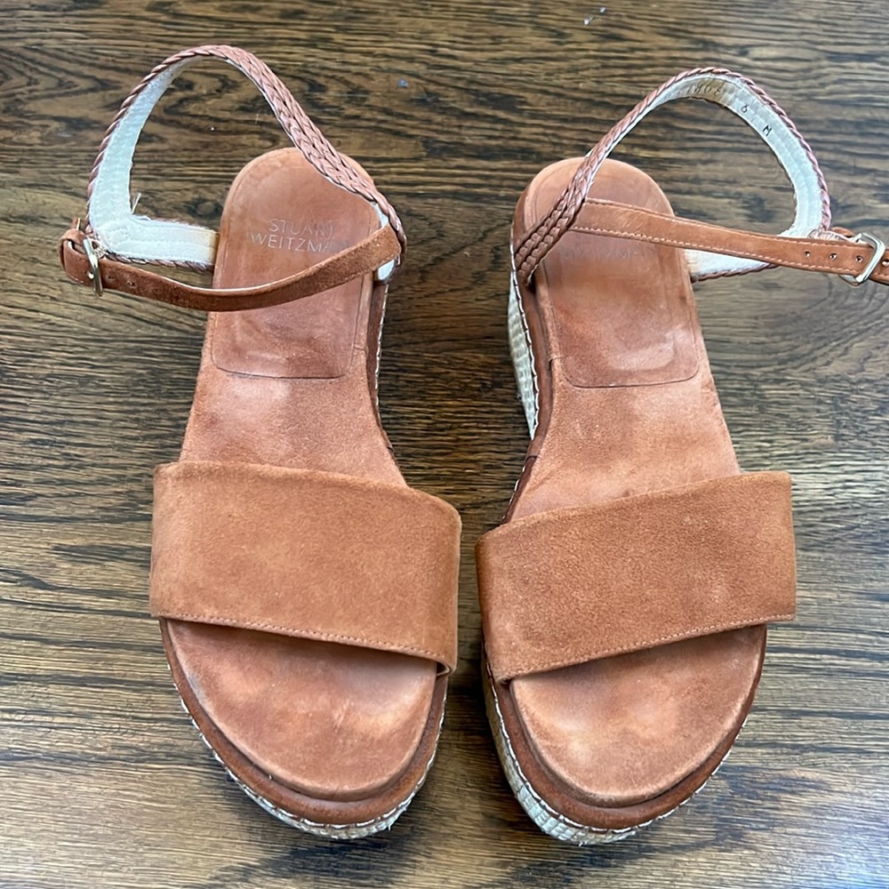 Stuart Weitzman Yourway Suede Espadrille Sandals Size 6